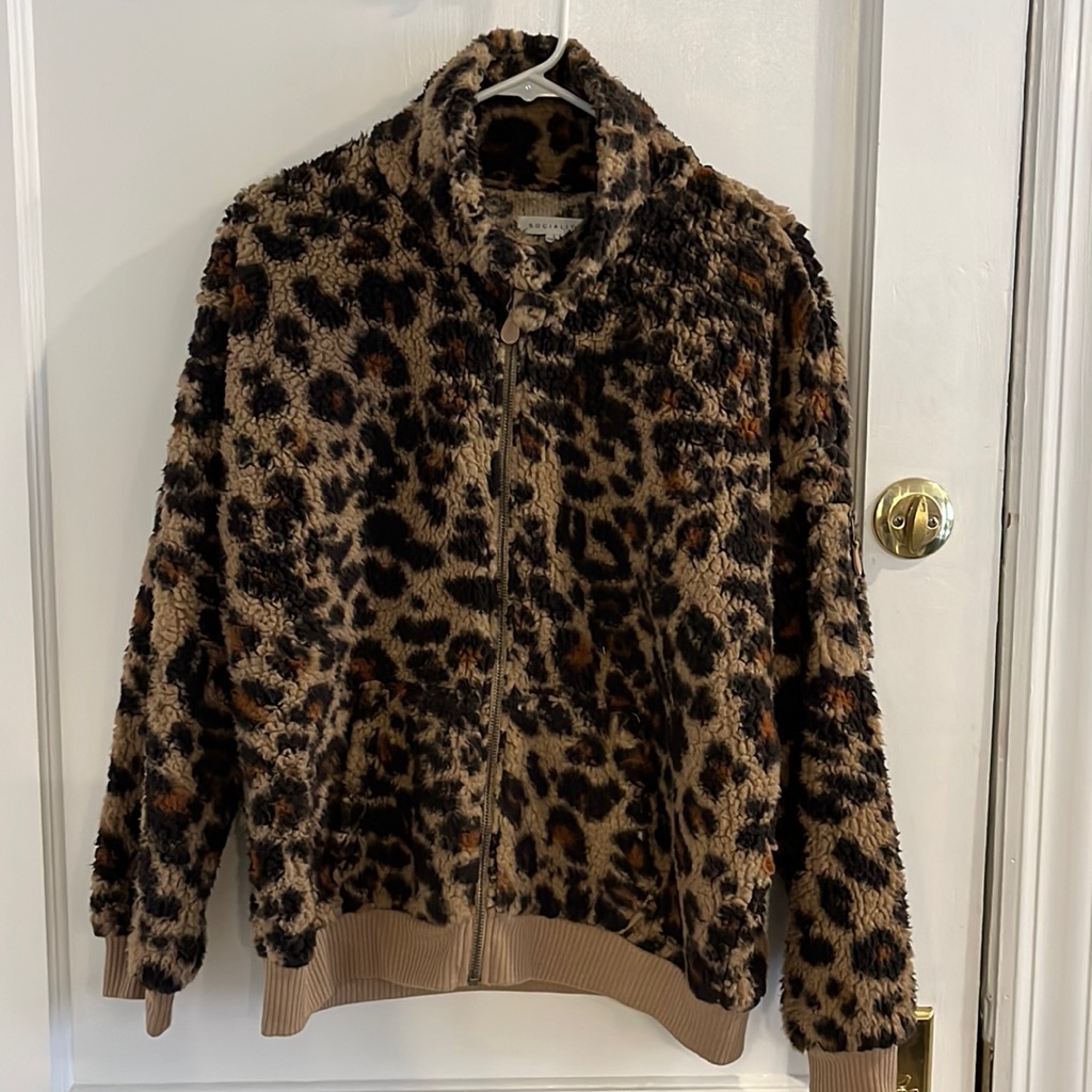 Leopard Print Teddy Jacket